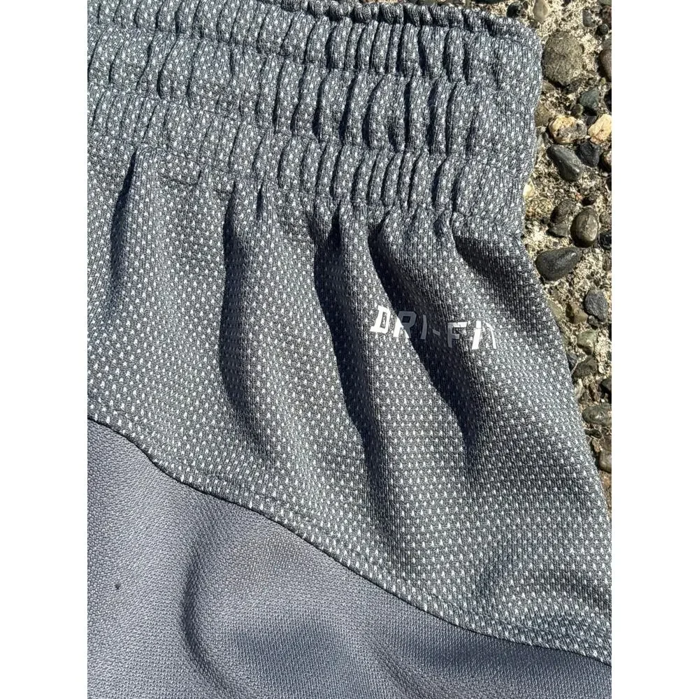 Vtg Y2K Nike Air Jordan Dri-Fit athletic pant zipper ankle 2XL grey white stripe